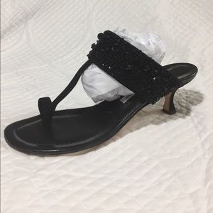 Manolo Blahnik Gisba Kitten Heel Sandal